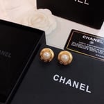 Chanel Button Gold Earrings