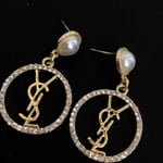 Saint Laurent Diamond And Pearl Earrings