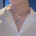 Chanel Resin Crystal Cc No 5 Perfume Bottle Necklace