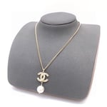 Chanel Cc Pearl Gold Necklace