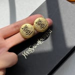 Saint Laurent YSL Round Earrings Gold