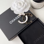 Chanel Cc Brooch Black And White