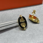 Hermes Mini Maillon Earrings Black