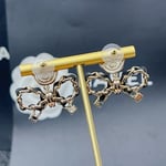 Chanel Metal Earrings Gold And Black