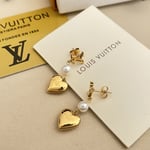 Louis Vuitton Lv Heart Earrings Gold M01011