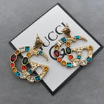 Gucci Gg Crystal In Gold Earrings