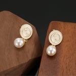 Gucci Blondie Pearl Drop Earrings Gold Tone 774612 I9757 8495