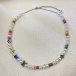 Louis Vuitton Mng Pearls Party Necklace Multicolor With Silver Metal M01500