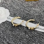 Chanel Gold &Amp; Black Metal Hoop Earrings
