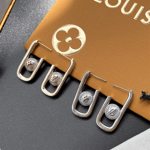 Louis Vuitton My Lv Chain Pearls Earrings Silver