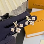 Louis Vuitton Lv Floragram Earrings White Gold