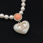 Chanel Cc Heart Pearl Necklace