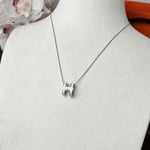 Hermes Mini Pop H Pendant Necklace White And Silver
