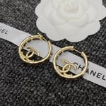 Chanel Gold Toned Metal With Cc Logo Earrings