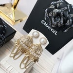 Chanel Birdcage Golden Earrings