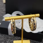 Chanel Gold Toned Metal With Cc Logo Earrings