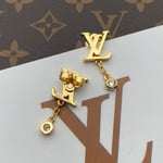Louis Vuitton Gold And Diamond Earrings Q96495