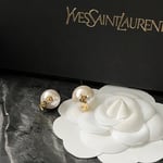 Saint Laurent Cassandre Pearl Earrings in Metal
