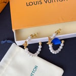 Louis Vuitton My Lv Pearl Earrings Gold M01988