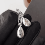 Saint Laurent Teardrop Earrings With YSL Logo Silver