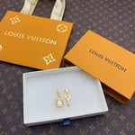 Louis Vuitton Gold Lock And Key Earrings