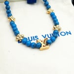 Louis Vuitton Turquoise Pearl Necklace Blue