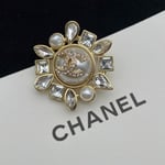 Chanel Cc Crystal Pearl Brooch