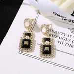 Chanel Metal Glass Black Crystal Earrings