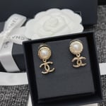 Chanel Cc Pearl Earrings