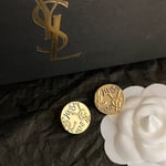 Saint Laurent YSL Round Earrings Gold