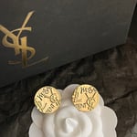 Saint Laurent YSL Round Earrings Gold