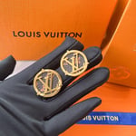 Louis Vuitton Compass Monogram Earrings Gold