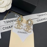 Chanel White Crystals Earrings