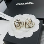Chanel Metal Cc Heart Coco In Love Earrings Gold