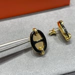 Hermes Mini Maillon Earrings Black
