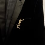 Saint Laurent YSL Brooch Gold