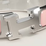 Hermes Clic H Bracelet in Silver and Pink