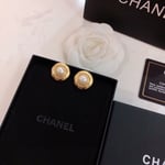 Chanel Button Gold Earrings