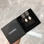 Chanel Cc Pear Earrings