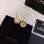 Chanel Button Gold Earrings