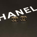 Chanel Cc Earrings Gold