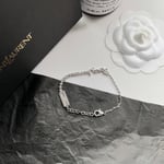 Saint Laurent Cassandre Charm Bracelet Palladium