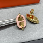 Hermes Mini Maillon Earrings Light Pink