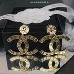 Chanel Paris Button Earrings