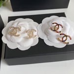Chanel New Cc Crystal Multi Color Stud Earrings