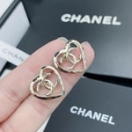 Chanel Metal Cc Heart Coco In Love Earrings Gold