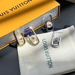 Louis Vuitton My Lv Chain Pearls Earrings Silver