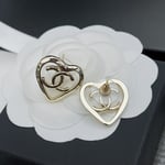 Chanel Metal Cc Heart Coco In Love Earrings Gold