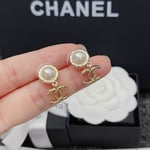 Chanel Cc Pearl Earrings
