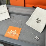 Hermes Mini Pop H Pendant Necklace White And Silver